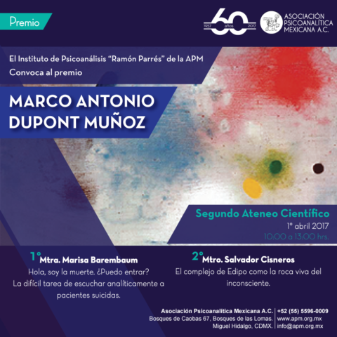Premio Marco Antonio Dupont Muñoz del Instituto de Psicoanálisis Ramón Parres
