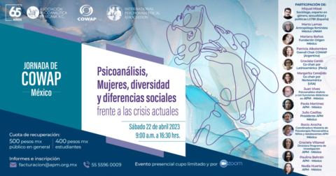 Programa Jornada de COWAP – México: “Psicoanálisis, Mujeres, diversidad y diferencias sociales frente a las crisis actuales”